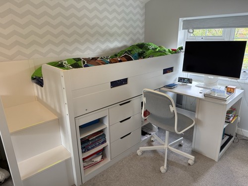 White mid sleeper - mid, bed