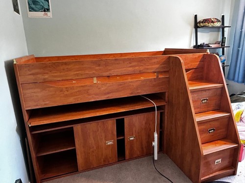 Single cabin bed - cabin, desk